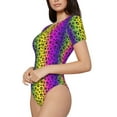 thumbnail image 3 of Picia Animal Paw Rainbow Womens One Piece Swimsuits Modest Tummy Control Bathing Suits Lace Up Slimming Swim Suit-Large, 3 of 9