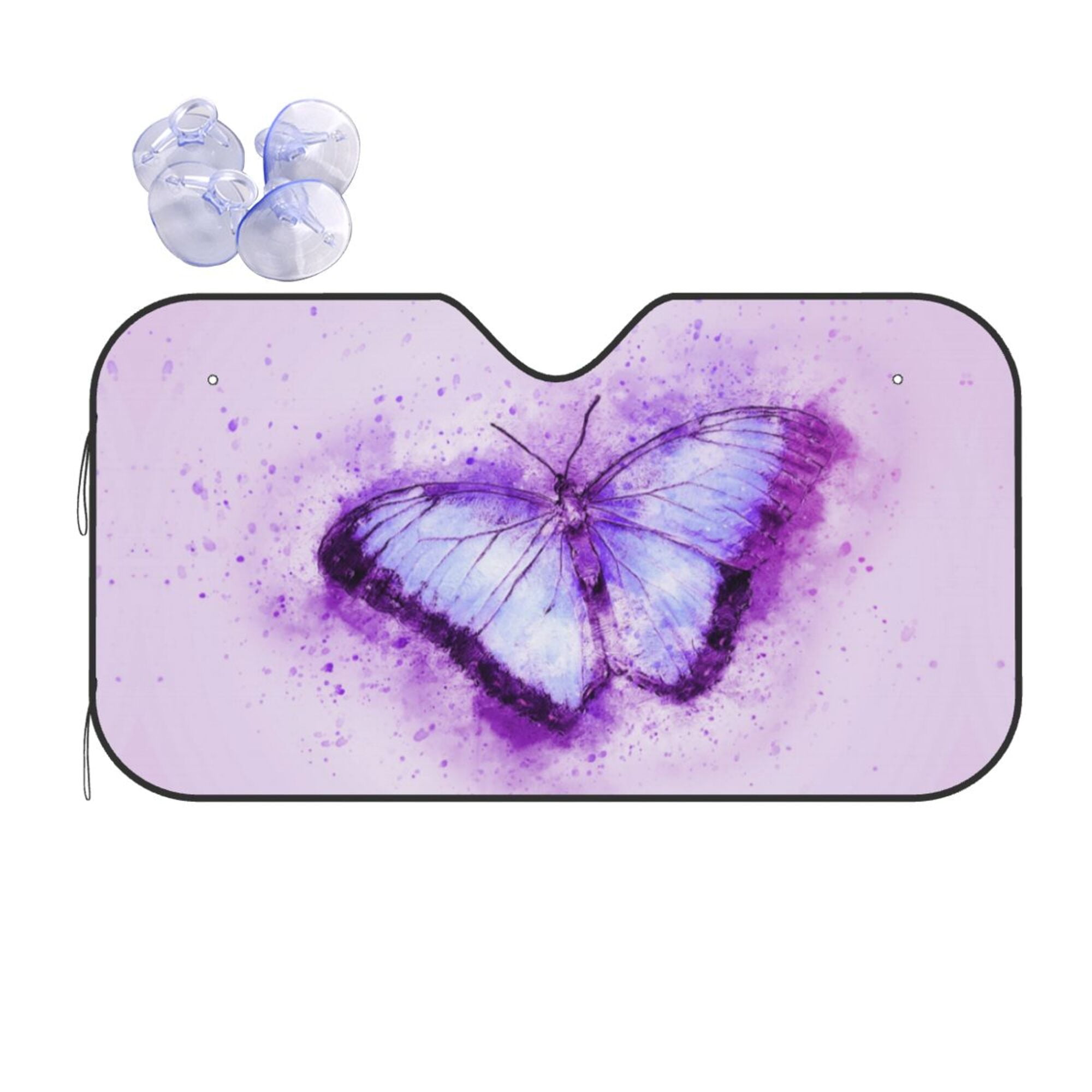 XMXY Car Sun Shade Windshield, Lilac Butterfly Automotive Front Window