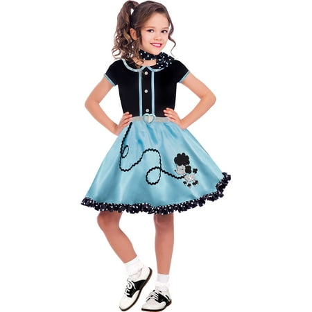 Suit Yourself At The Hop Poodle Skirt Halloween Costume for Girls, with Scarf