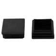 thumbnail image 1 of 2 Pcs Black End Caps 40mm x 40mm Square Ribbed Tubing Tube Inserts, 1 of 1