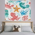 thumbnail image 2 of GZHJMY Tapestry Wall Hanging Cute Octopus Starfish Marine Animals Tapestry Decorative Wall Blanket Bedding Tapestry for Bedroom Living Room Dorm 80x60 inch Gift Decor, 2 of 7