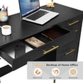 thumbnail image 6 of 4 EVER WINNER 43" Black & Gold Desk with 4 Storage Drawers & Shelves, Luxury Multi-Functional Computer Desk for Home Office, 6 of 7