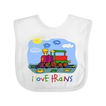 Inktastic I Love Trains Boys or Girls Baby Bib