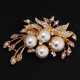 thumbnail image 2 of Bridal Vintage Crystal Rhinestone Flor Grandes Broches Pins Oro, 2 of 8