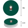 thumbnail image 1 of FMSHPON Merry Christmas Santa Claus Set of 4 Round Coaster for Drinks, Absorbent Ceramic Stone Coasters Cup Mat with Cork Base for Home Kitchen Room Coffee Table Bar Decor, 1 of 6