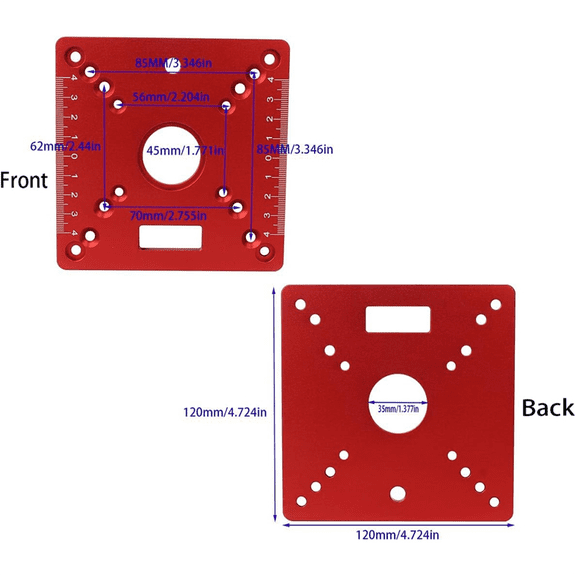 Router Table Insert Plate,Mini Square Woodworking Bench Flip Plate,Multifunctional Trimming Engraving