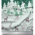 thumbnail image 2 of Soimoi Modal Satin Fabric Cedar Tree & Snowflake Panel Print Fabric by The Yard 42 Inch Wide, 2 of 3
