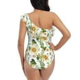 thumbnail image 5 of Easygdp Watercolor Bright Sunflowers Women's One Shoulder Ruffle Monokini Bathing Suits with Removable Chest Pad, Quick Drying - Large, 5 of 8