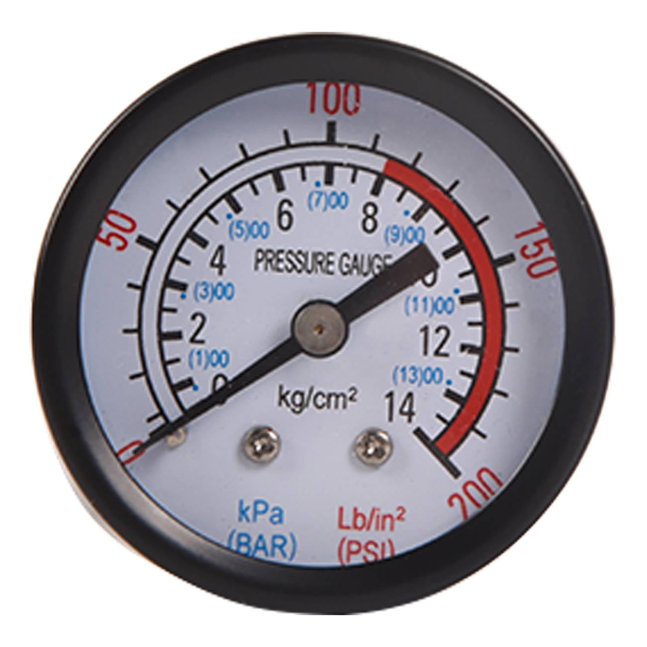 Dawot Pressure Gauge Back Mount 0/200 psi, 2" Center Dial, Commercial