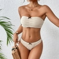 thumbnail image 3 of Women's Border Solid Color Tube Top Bikini European And Split Suit Swimsuit Bikini Swimsuit plus Sized Women's Swimsuits Womens Swimsuit Shorts Womens Swim Shorts Medium Pi3ce Swimsuit Two Piece, 3 of 8