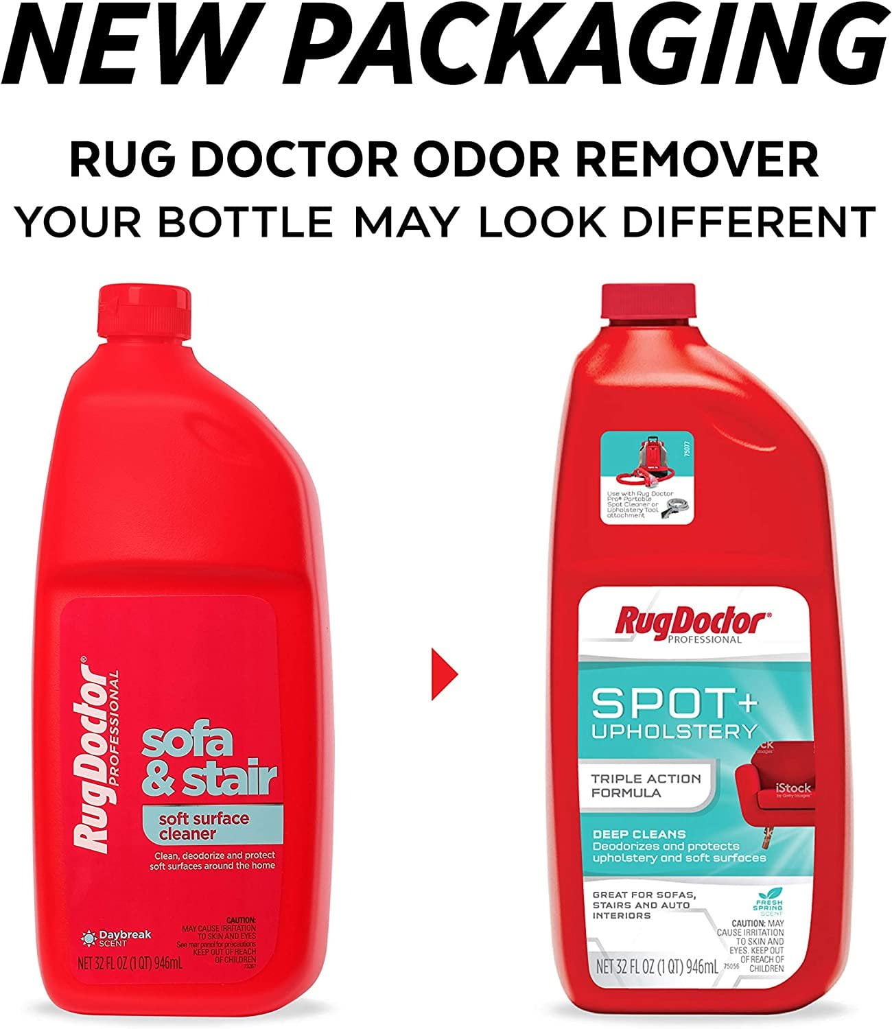 Rug Doctor Spot Upholstery Cleaner; Triple Action Concentrated Formula 32  oz., Oxy Cleaning Power, Deep Cleans, Deodorizes and Protects Upholstery &  Soft Surfaces 
