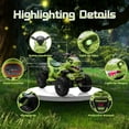 thumbnail image 6 of SUSIELADY 12V Dinosaur Ride-On ATV for Kids, Electric 4 Wheeler Quad Car with Microphone Interface, Bluetooth, Music, LED Lights, Safe Outdoor Toy Vehicle for Boys Girls Ages 1-6, Green, 6 of 8