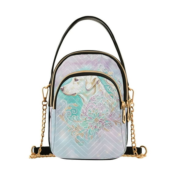 ALAZA Chain Crossbody Bags for Women Labrador Dog Shoulder Handbag Phone Purse