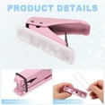 thumbnail image 4 of 1/4" Single Hole Punch, Handheld Heavy Duty Hole Puncher Press Metal Paper Puncher for Tag DIY Craft Scrapbook Ticket, Pink, 4 of 6