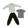 thumbnail image 3 of 3x 1/6 Escala Ropa Masculina Traje Pantalones Camisas Vestir Elegante Niños Regalos Ropa Blanco, 3 of 9