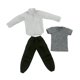 thumbnail image 3 of 3x 1/6 Escala Ropa Masculina Traje Pantalones Camisas Vestir Elegante Niños Regalos Ropa Blanco, 3 of 9