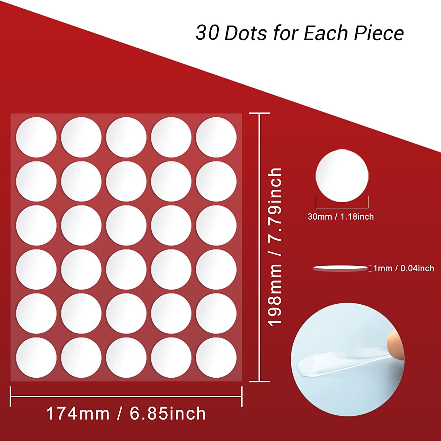 10mm Double Sided Adhesive Dots,300PCS Clear Removable Sticky Putty No  Trace Nano Gel Mat Clear Sticky Tack Adhesive Poster Small Stickers for