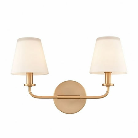

2 Light Vanity Light Fixture in Traditional Style-10.5 inches Tall and 16 inches Wide-Brushed Gold Finish Bailey Street Home 2499-Bel-4965851