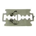 thumbnail image 2 of Razor Blade Belt Buckle Barber Shop Silver Metal Gothic Tattoo Halloween Costume, 2 of 2