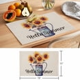 thumbnail image 6 of Sunflower Placemats Set of 8 Yellow Wildflower Garden Motifs Watercolor Place Mats Indoor Wipeable Table Mats Washable Cloth Dining Table Placemats for Kitchen Holiday Party Home Decor 13x19 Inch, 6 of 9