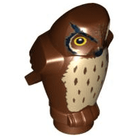 Lego New Medium Dark Flesh Owl Angular Features with Black Beak Forehead Spots