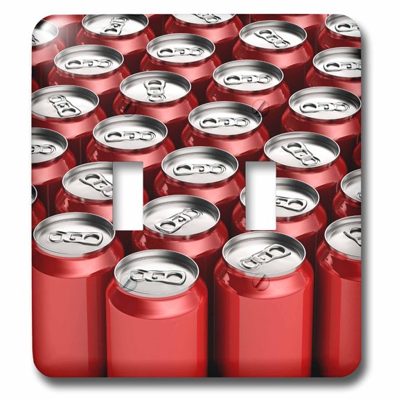 3dRose, Abstract design with red soda cans pattern, double toggle switch