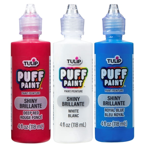 Tulip Puff Paint Shiny USA 3-Pack - Dimensional Fabric & Craft Paint in Red, White & Blue