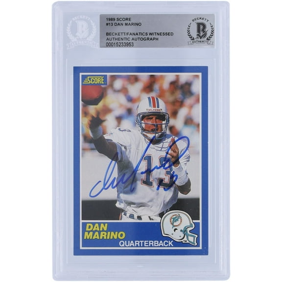 Dan Marino Miami Dolphins Autographed 1989 Score #13 Beckett Fanatics Witnessed Authenticated Card - Fanatics Authentic Certified