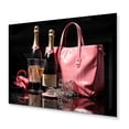 thumbnail image 2 of Designart "Pink And Black Stylish Bag Champagne I" Fashion Metal Wall Decor, 2 of 5