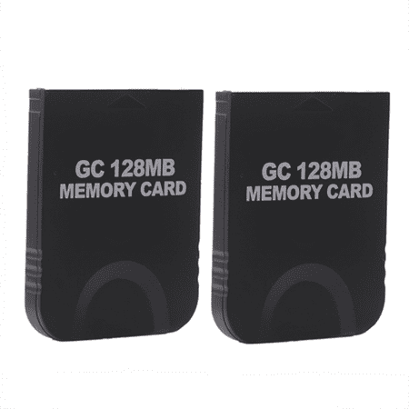 One 128 Mb Memory - HDE 2 Pack of 128 MB Gaming Memory Cards for Nintendo Wii and GameCube (Black)