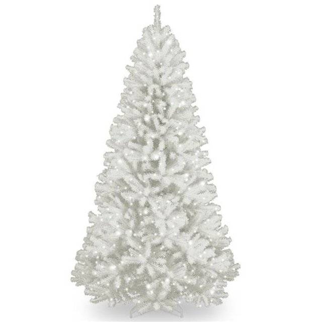 7.5 ft. North Valley White Spruce Tree with Glitter & 600 Clear Lights