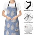 thumbnail image 4 of Zufioo Cute Fat Cat Print Adult Waterproof Apron, Cooking Apron, Flower Arranging and Painting Apron-Adjustable Straps, with Pockets, Kitchen Supplies-One Size, 4 of 9