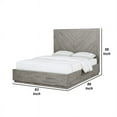 thumbnail image 2 of Eve Platform 2 Drawer Storage Queen Bed Wood Plank Headboard Gray, 2 of 5
