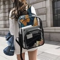 thumbnail image 6 of PVC Transparent Backpacks Clear Backpack for Travel and Outings Teal and Orange Butterflies, 6 of 7