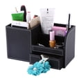 thumbnail image 2 of Organizador de Papelería de Escritorio Jadeshay Cuero y Madera Negro Tamaño A, 2 of 8