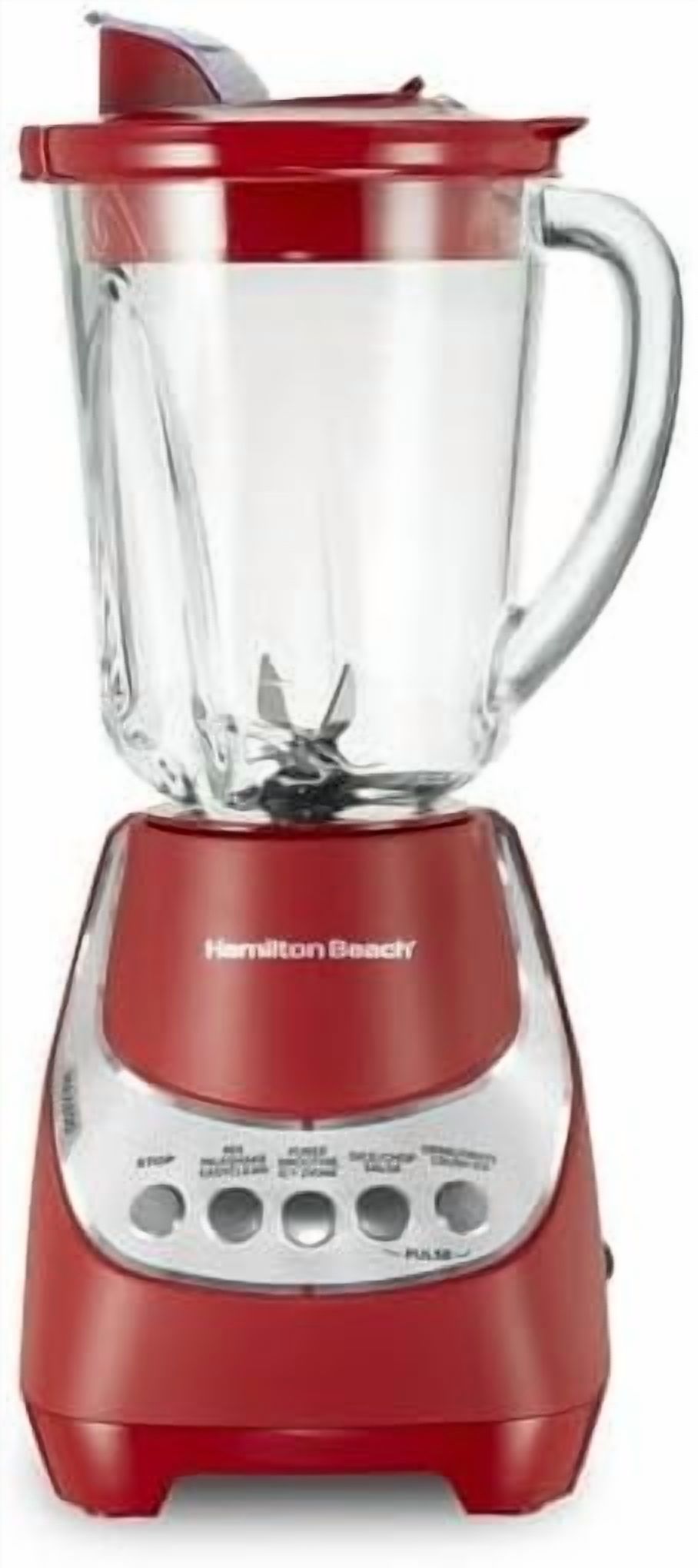 Quiet Blender, 48 oz. Glass Jar, 12 Blending Functions, Red, 53531F,ICE-CRUSHING POWER WITH STAINLESS STEEL ICE SABRE BLADES AND 800 WATTS
