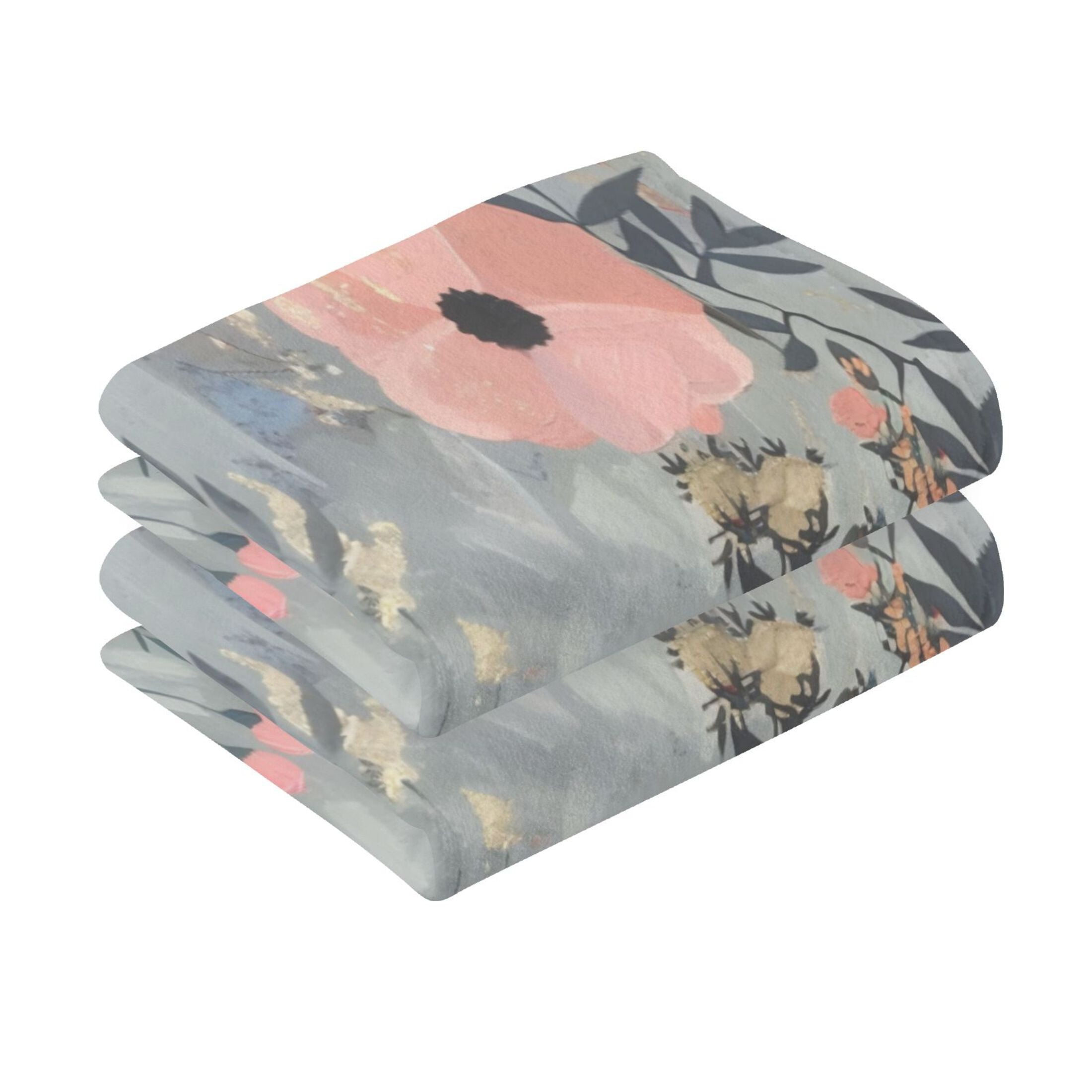 Cotton Towel Two-Piece 16x28 Inch One Sizex2 Face Towel Set Towel Set Cotton Hand Bath Towel Bathroom Beach Black Bird