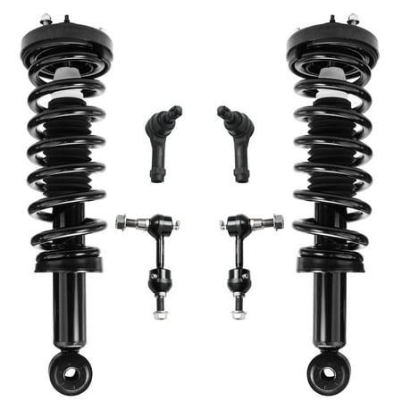 Detroit Axle - 2WD Front Struts + Sway Bars Outer Tie Rods Replacement for 2004-2005 Ford F-150 - 6pc Set
