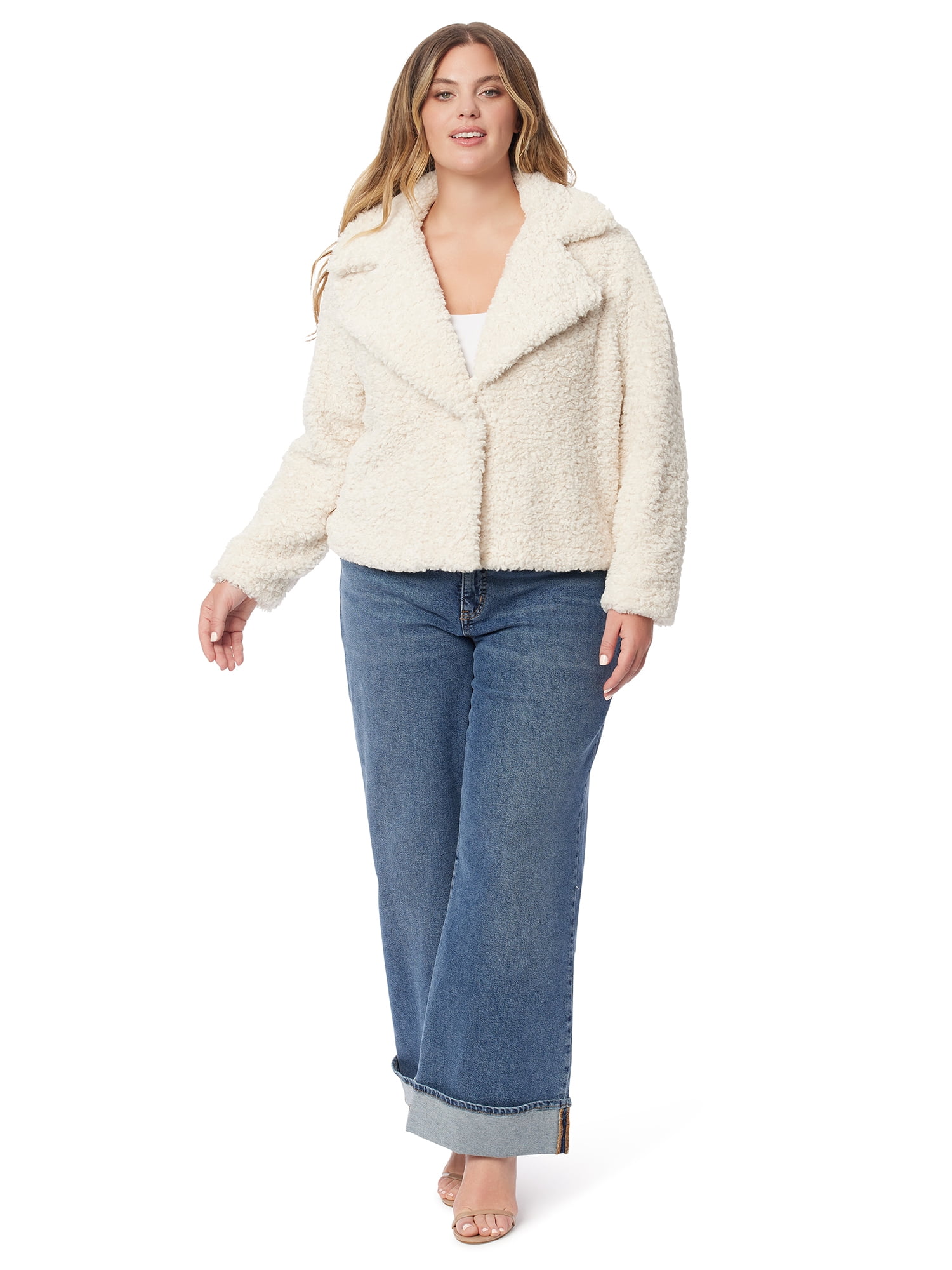 Jessica Simpson Women's and Women's Plus Size Faux Shearling Jacket, Sizes XS-4X