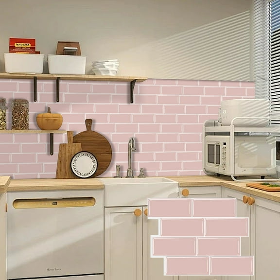 FLOLEOPA 20-Sheet Subway Tile Peel and Stick Backsplash, Self Adhesive Vinyl Wall Tiles, Stick on Backsplash for Kitchen and Bathroom