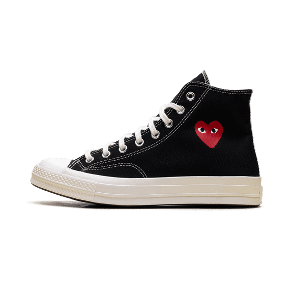 CONVERSE MENS Chuck Taylor All Star 70 Hi "Comme des Garcons PLAY Single Heart Black" A08801C A08801C from Stadium Goods