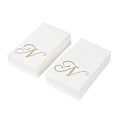 thumbnail image 3 of Balsa Circle 100 White with Gold Foil Letter N Dinner Paper Napkins Party Wedding Reception Decorations Event Catering Disposable Supplies, 3 of 9
