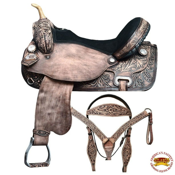 14 Western Horse Saddle American Leather Flex Trail Barrel Tack Hilason