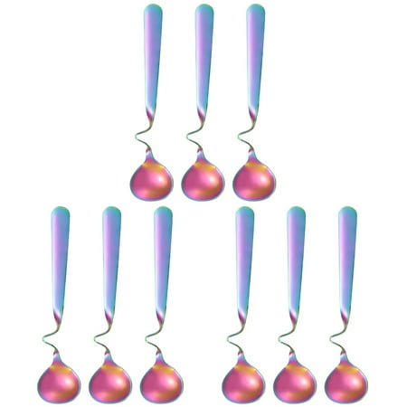 

HOMEMAXS 9 Pcs Kitchen Honey Spoons Decorative Dessert Spoons Curved Handle Spoons Home Hotel Spoons