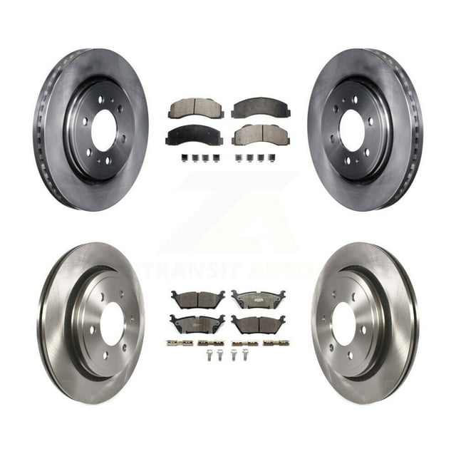 Transit Auto Front Rear Disc Brake Rotors and Ceramic Pads Kit for Car 2015-2017 Ford F-150 with Electric Parking K8T-103017