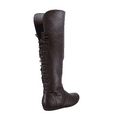 thumbnail image 3 of Women's Back Lace Side Zipper Knee High Casual Flat Heel Boots Shoes ( Brown, 6.5), 3 of 5