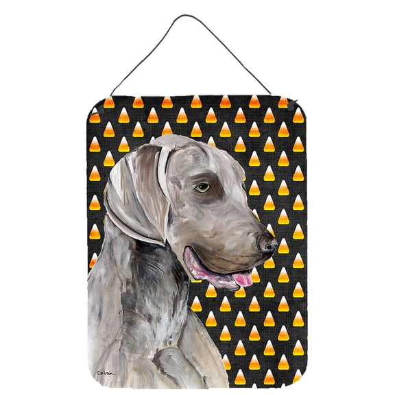 Weimaraner Candy Corn Halloween Portrait Wall or Door Hanging Prints