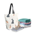 thumbnail image 2 of FORMRS Womens Canvas Tote Bag with Zipper Inner Pocket Shoulder Handbag, Bunnies and Carrots, 2 of 7