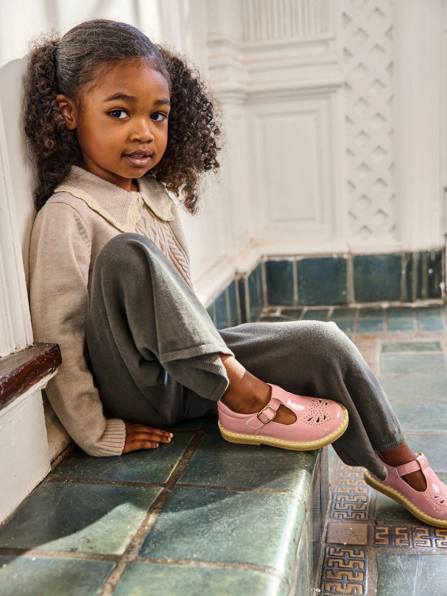 Modern Moments by Gerber Toddler Girl Sweater with Decorative Collar, Sizes 12 Months - 5T
