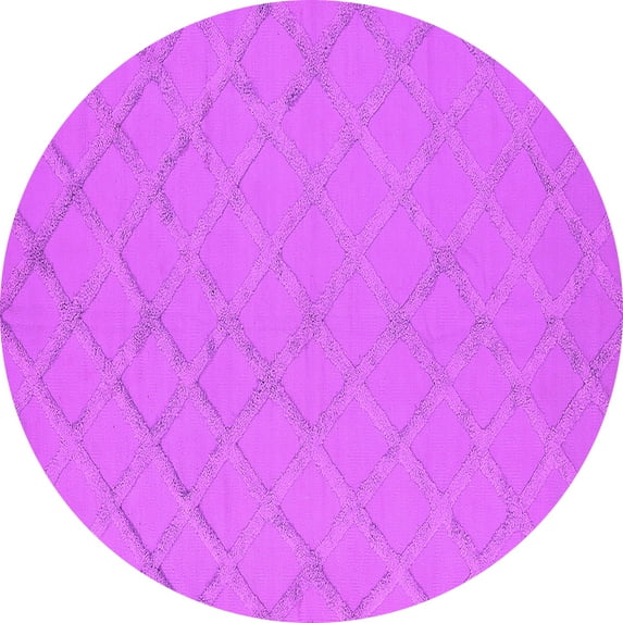 Ahgly Company Indoor Round Oriental Pink Industrial Area Rugs, 7' Round